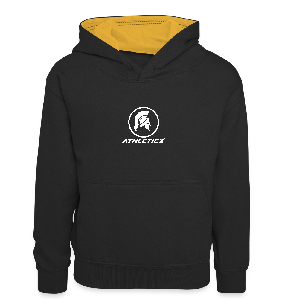 Kinder Kontrast-Hoodie - Schwarz/Gold