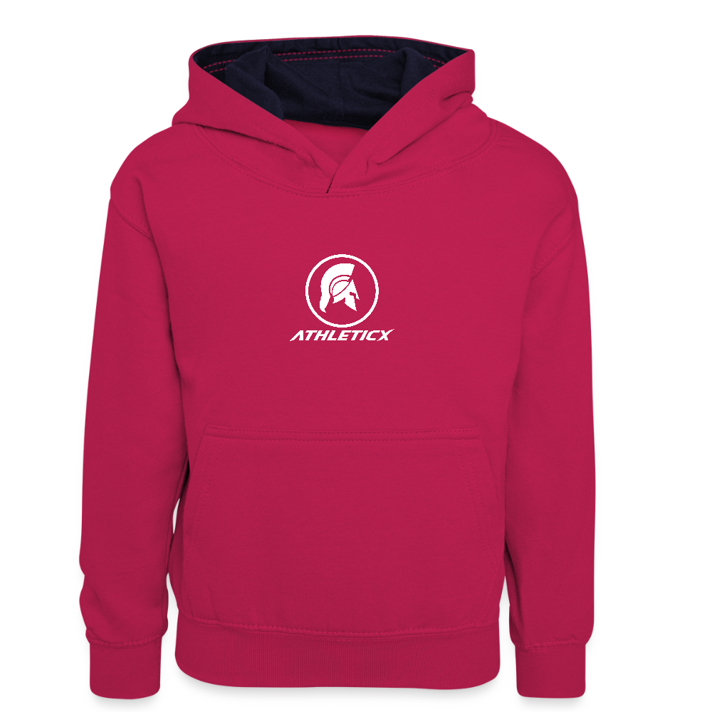Kinder Kontrast-Hoodie - Pink/Navy