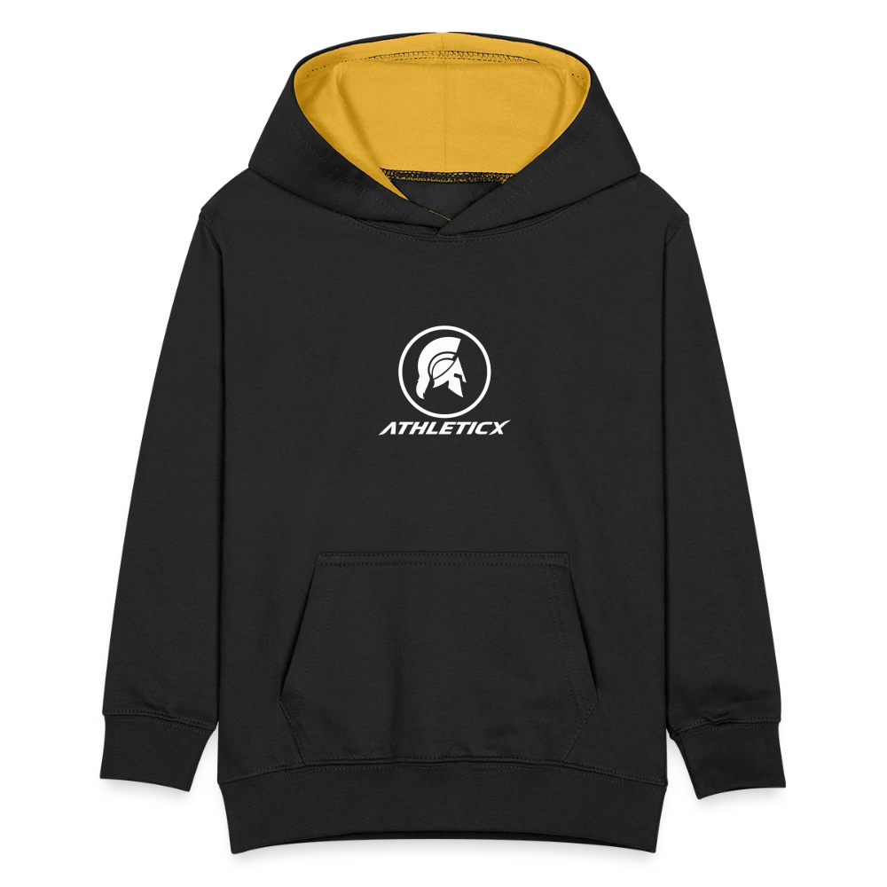 Kinder Kontrast-Hoodie - Schwarz/Gold